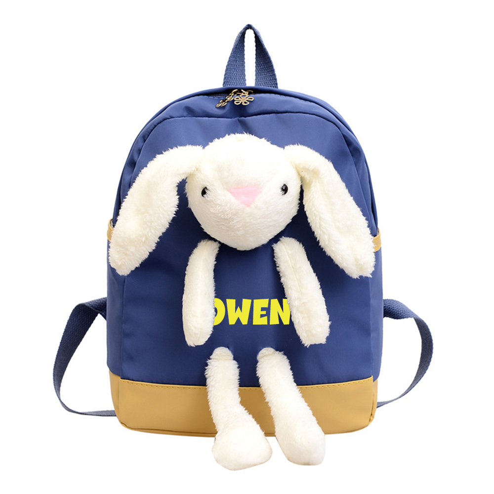 Personalized Kids Lovely Bunny Plush School Backpack