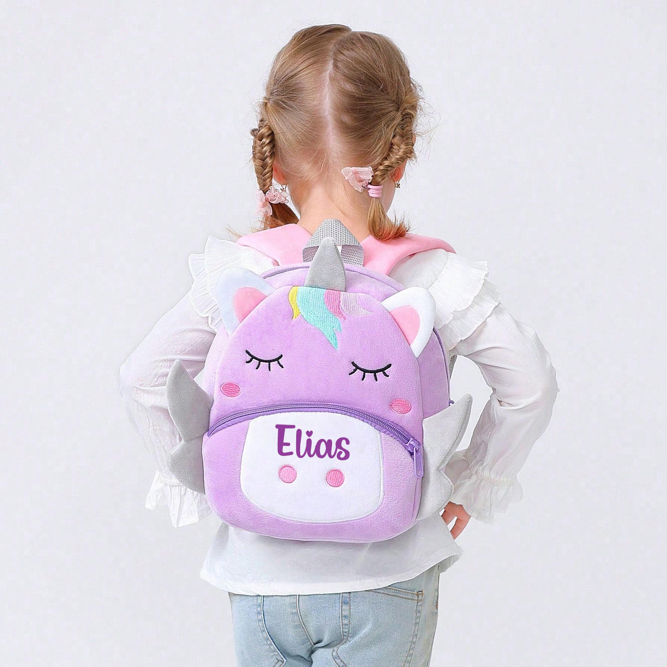 Personalized Cute Purple Unicorn Animals Toddler Backpack