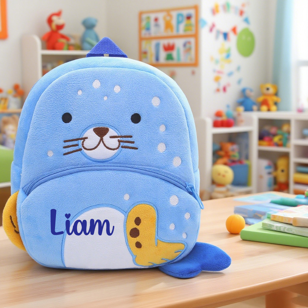 Personalized Cute Seal Animals Toddler Backpack