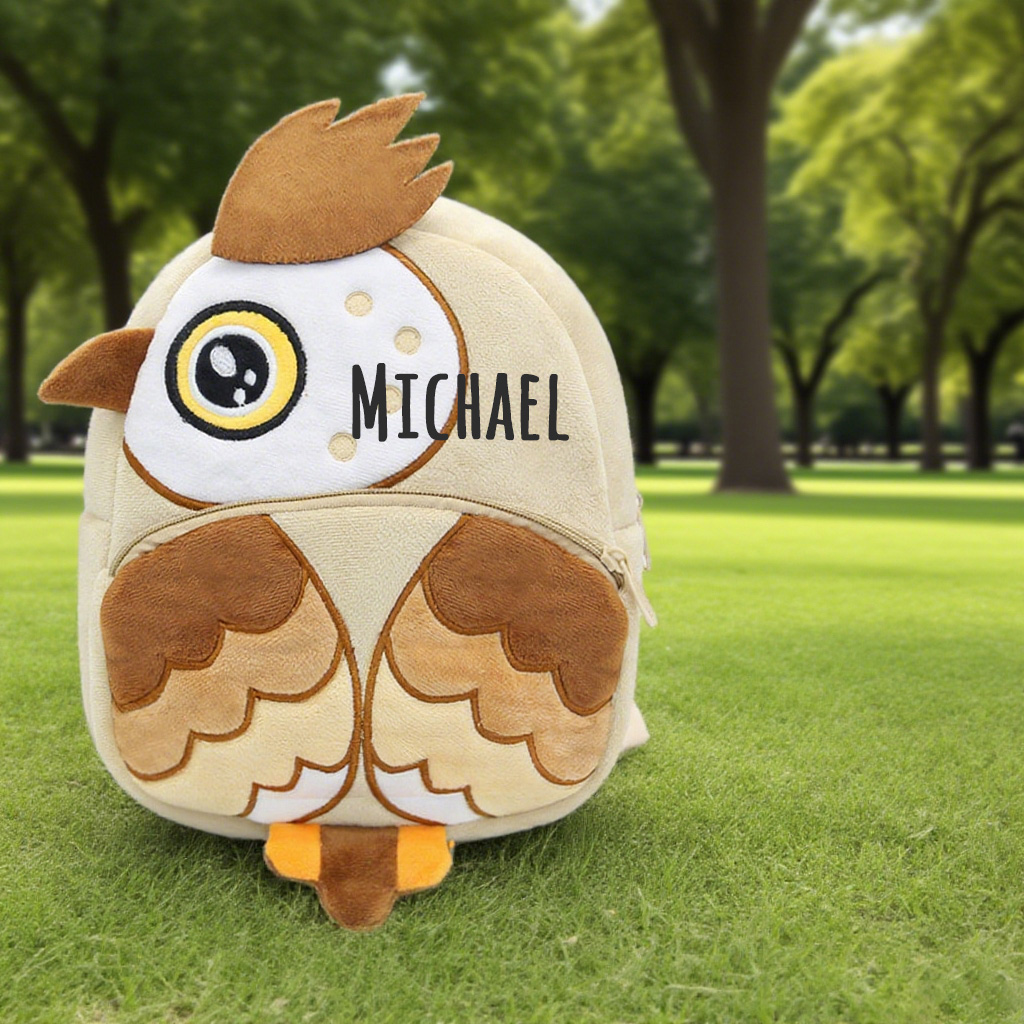 Personalized Cute Brown Owl Animals Toddler Backpack