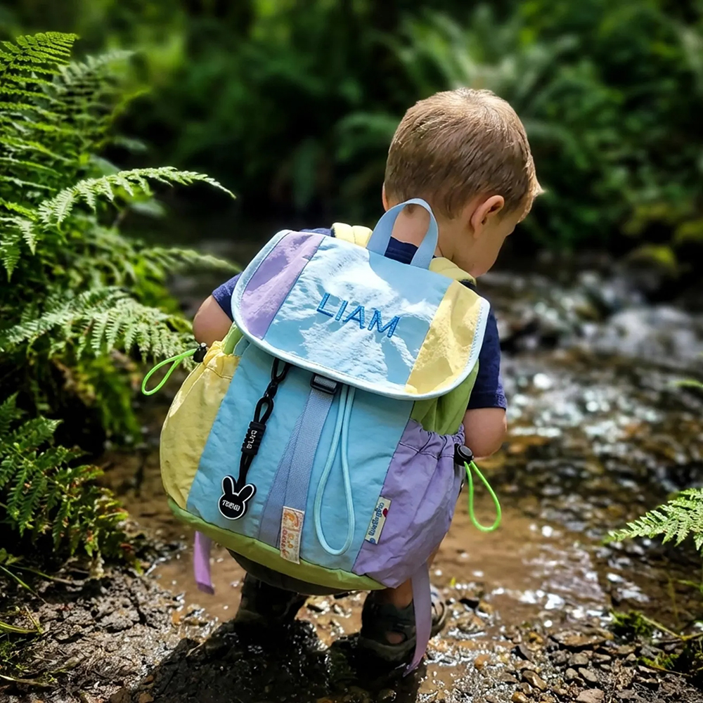 Personalized Embroidery Kids Color Block School Backpack