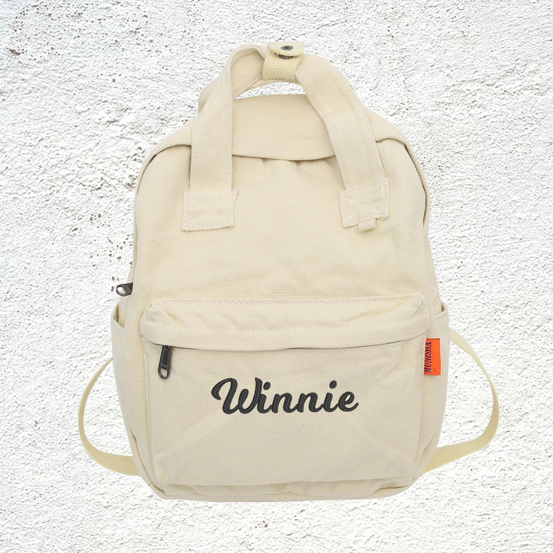 Personalized Embroidery Kid Canvas Backpack