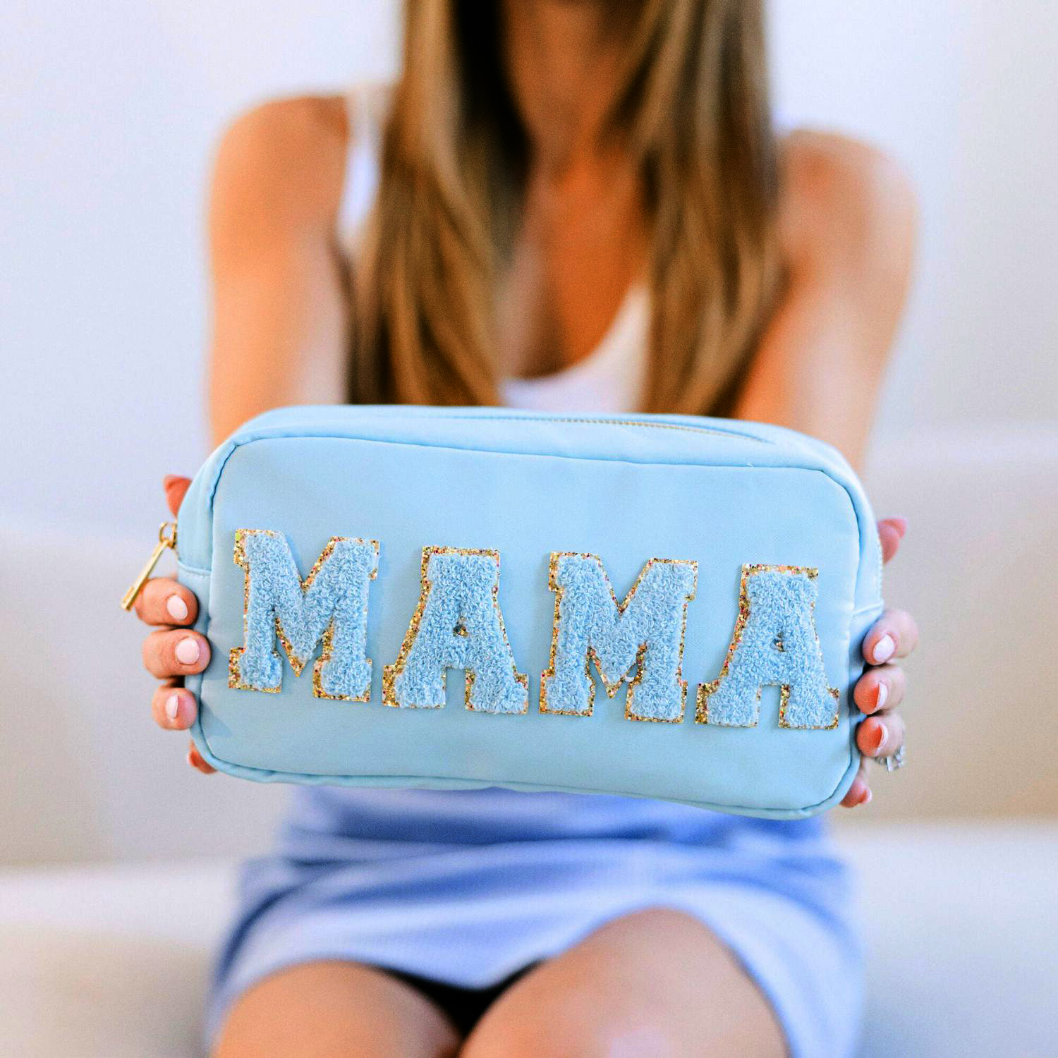 Personalized Varsity Letter Makeup Bag