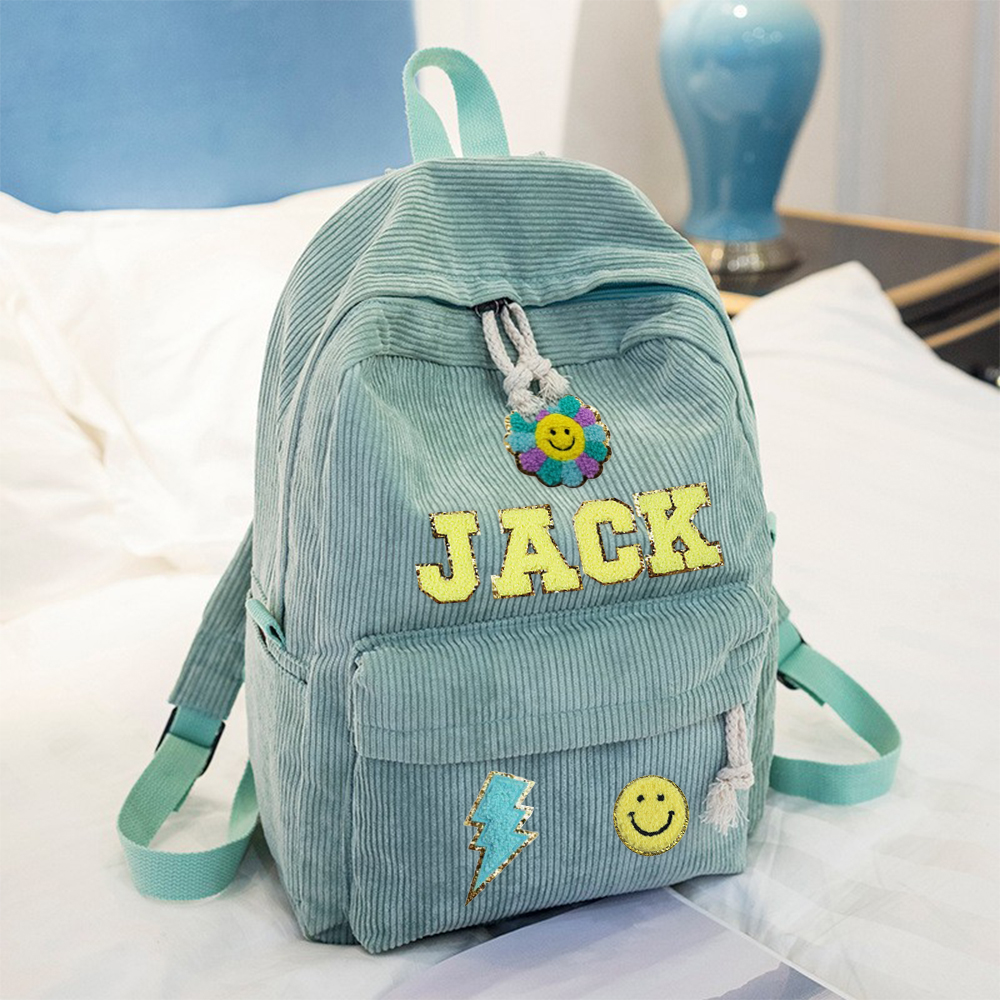 Personalized Chenille Patch Back To School  Backpack