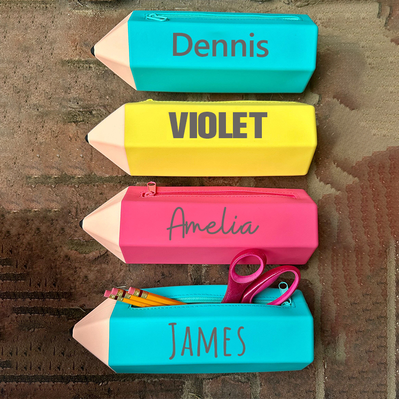Personalized Kids Silicone Pencil Shaped Case