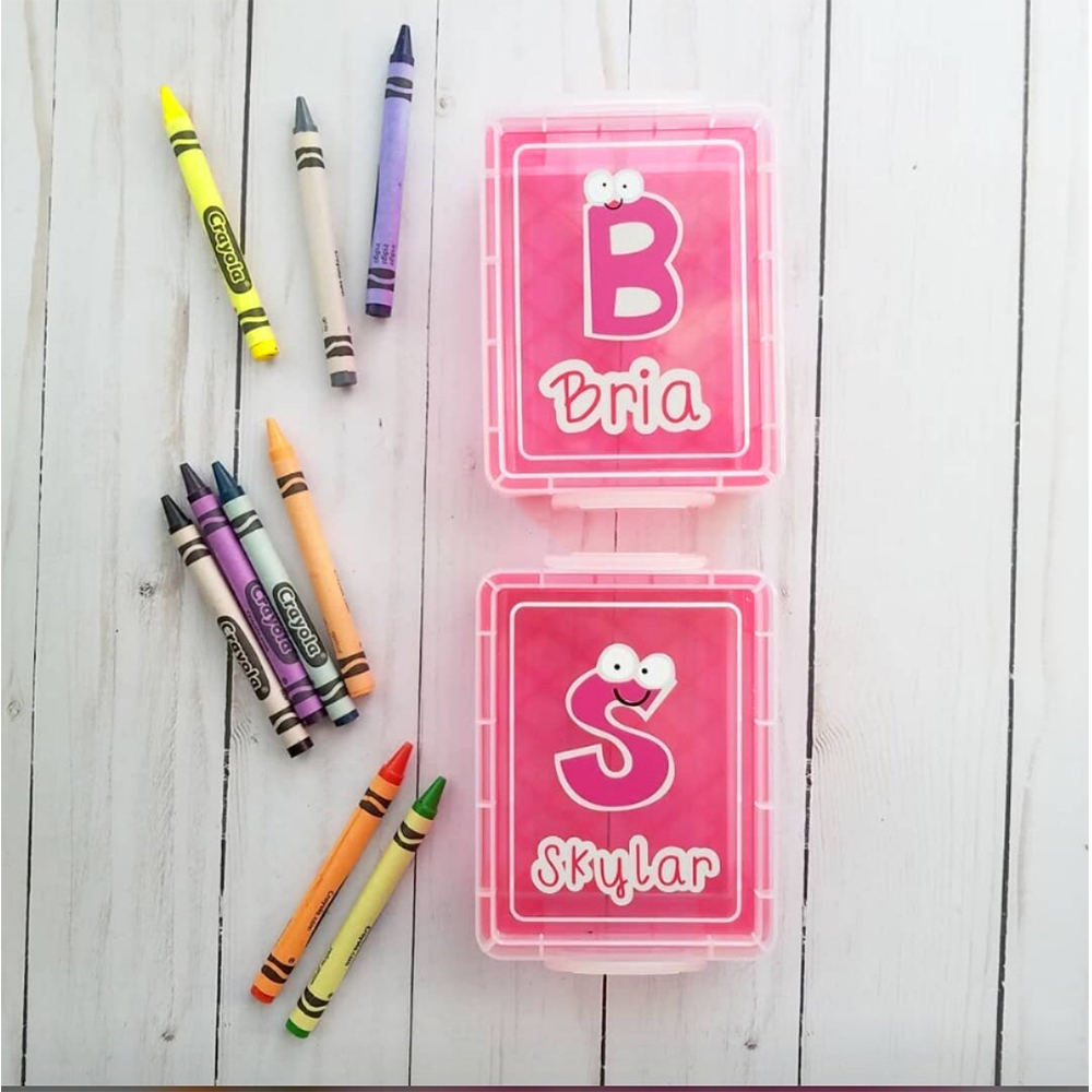 Personalized Original Lovely Monogram Crayon Box