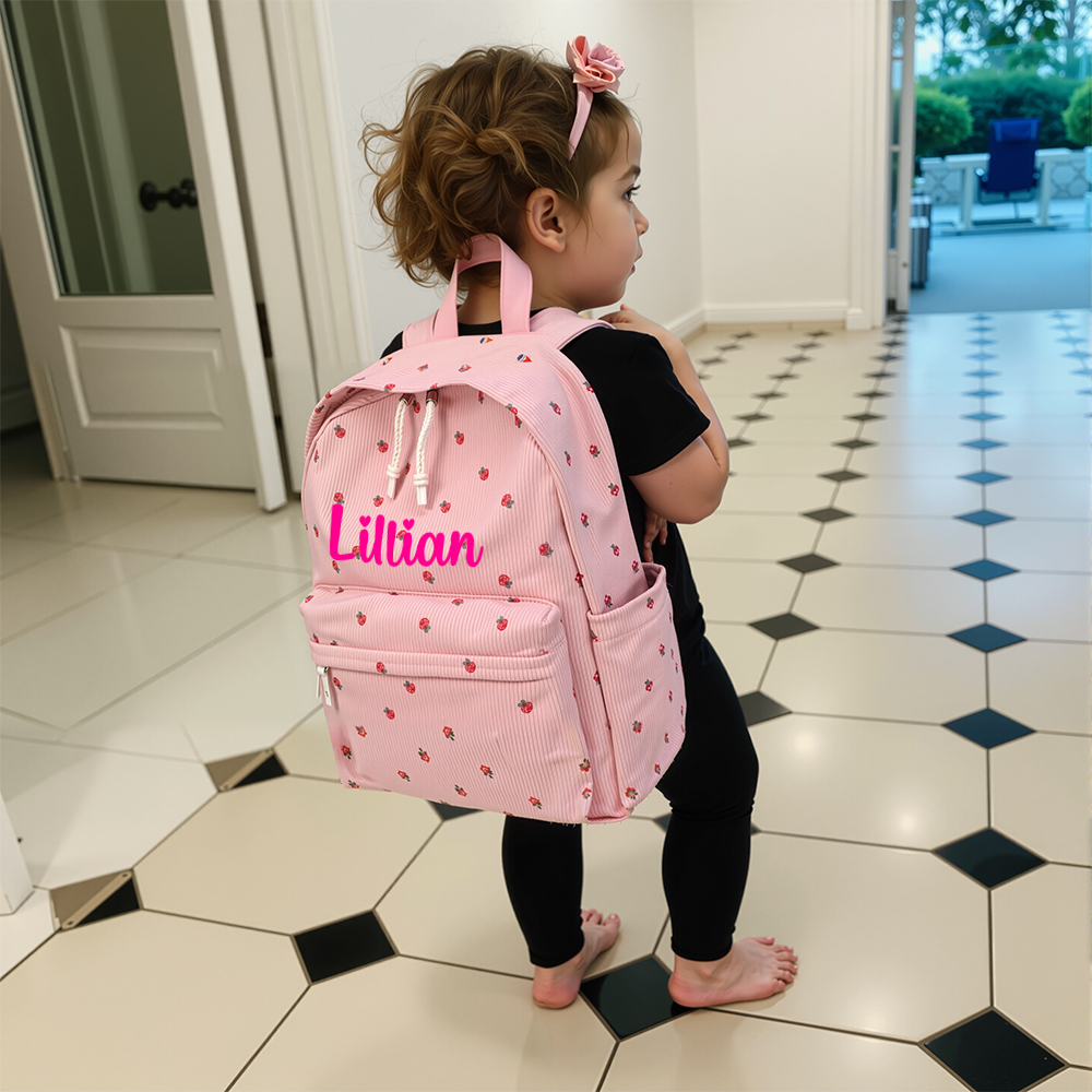 Personalized Lovely Corduroy 3 In 1 School Backpack