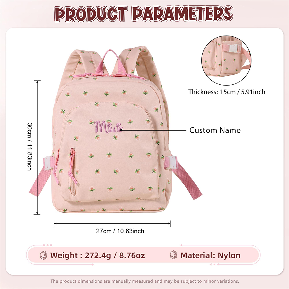 Personalized Embroidered Sweet Floral Toddler School Backpack