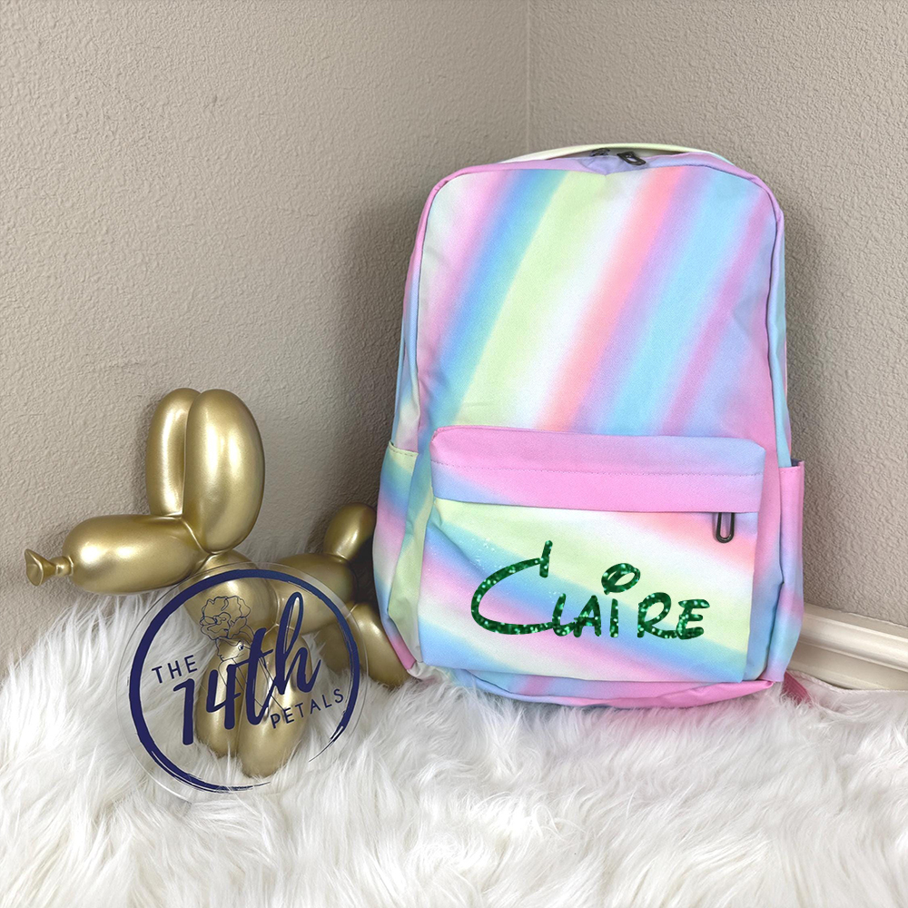 Personalized Colorful Tie-Dye 3 in 1 School Backpack Set