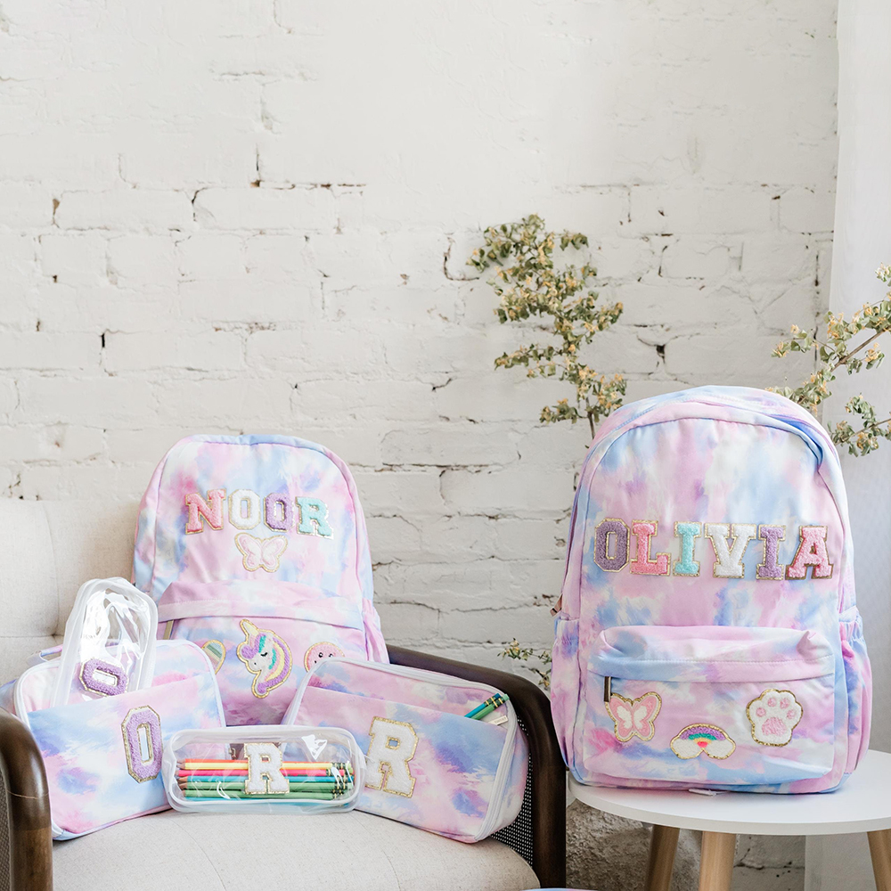 Personalized Lovely Tie-Dye 3 in 1 School Backpack Set