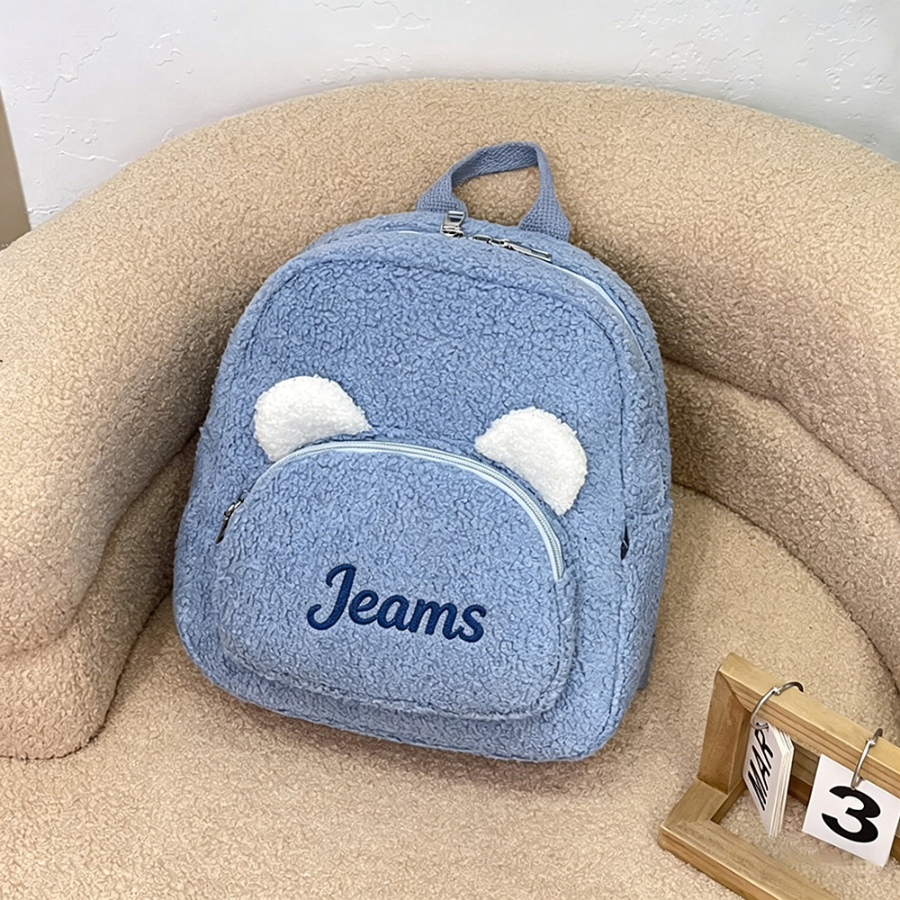 Personalized Embroidery Kids Soft Plush Bear Backpack