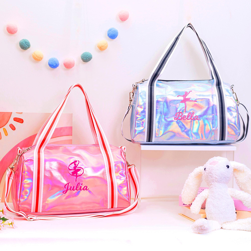 Personalized Sparkly Ballerina Duffel Bag