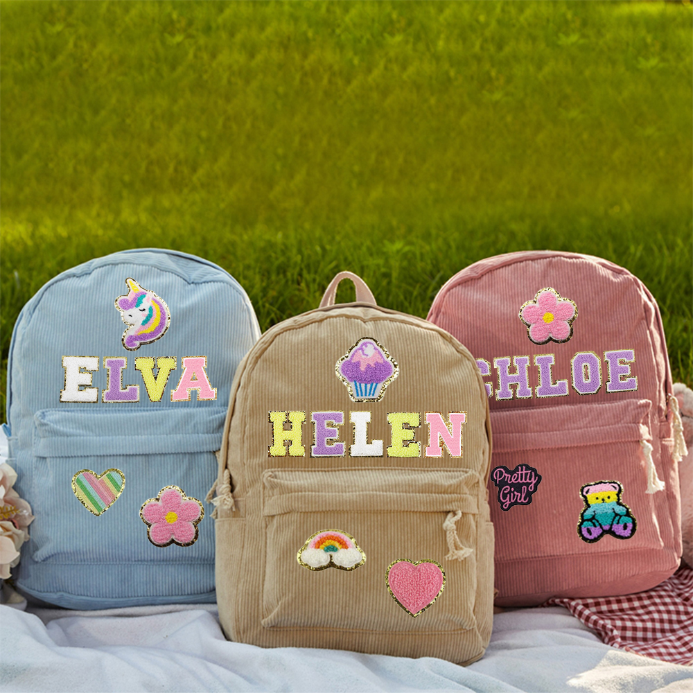 Personalized Chenille Patch Back To School  Backpack