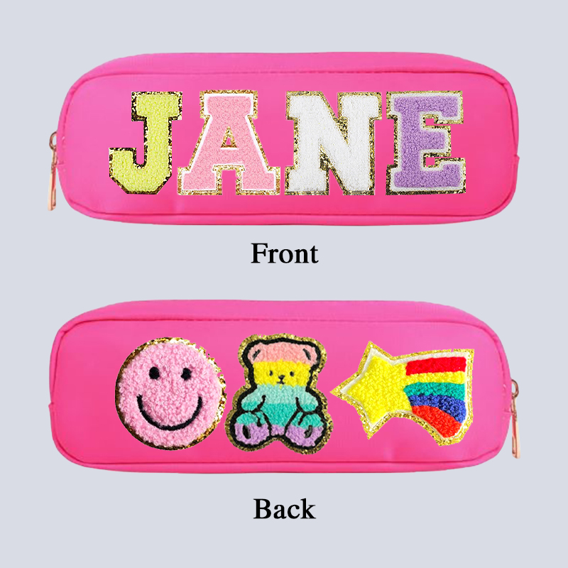 Personalized Chenille 2 Side Patch Kids Pencil Case