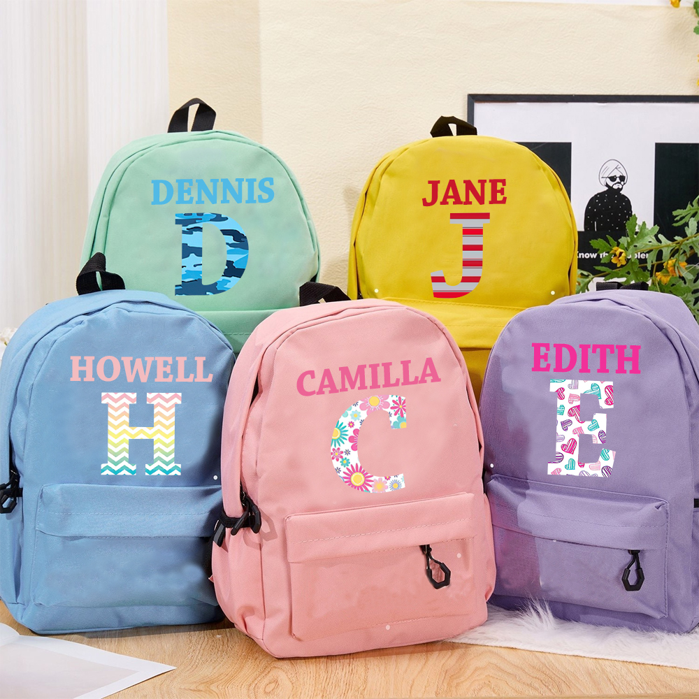 Personalized Color Monogram Back to School Backpack