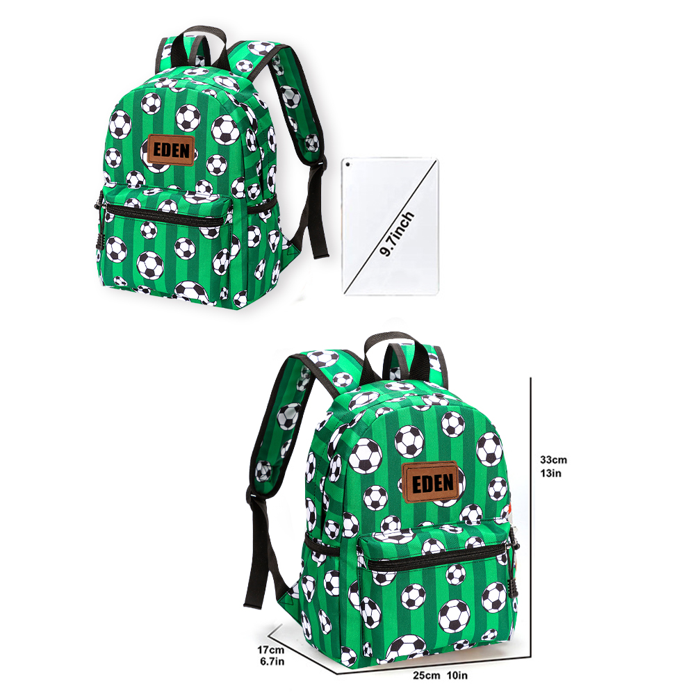 Personalized Sports Leather Patch Back to School Backpack