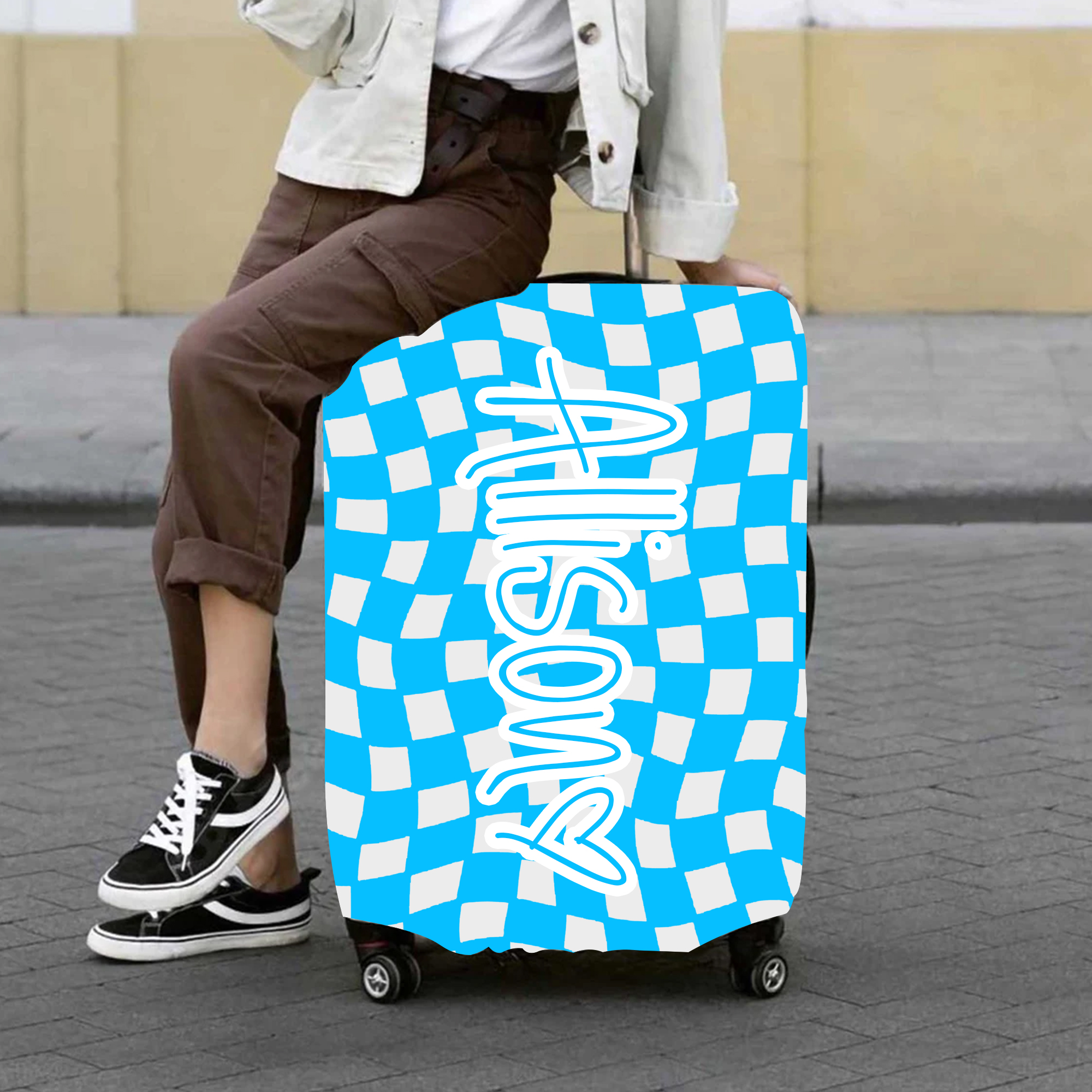 Personalized Original Checker High-elastic Suitcase Protector Luggage Cover
