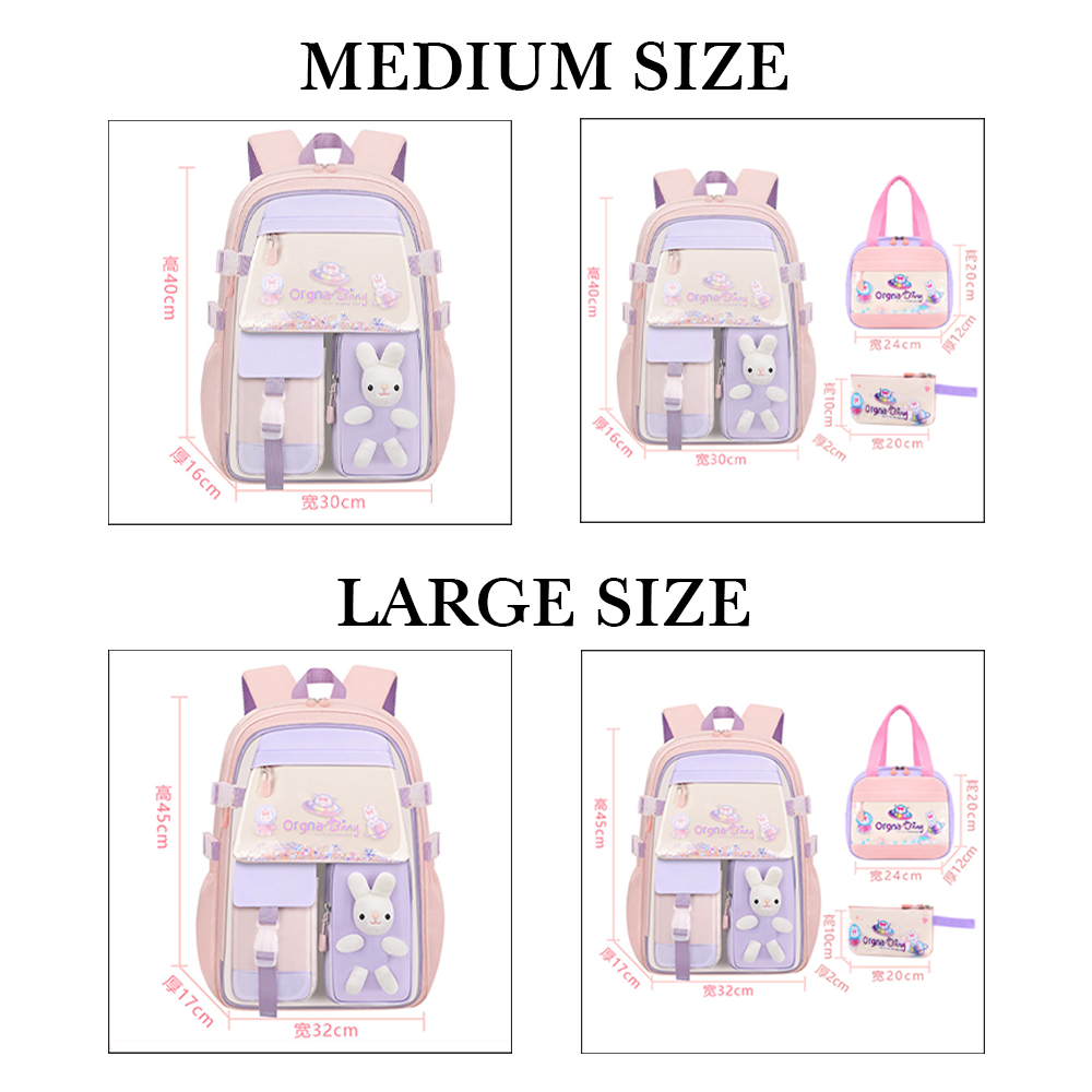 Personalized Upgraded Girls Backpack with Plush Bunny