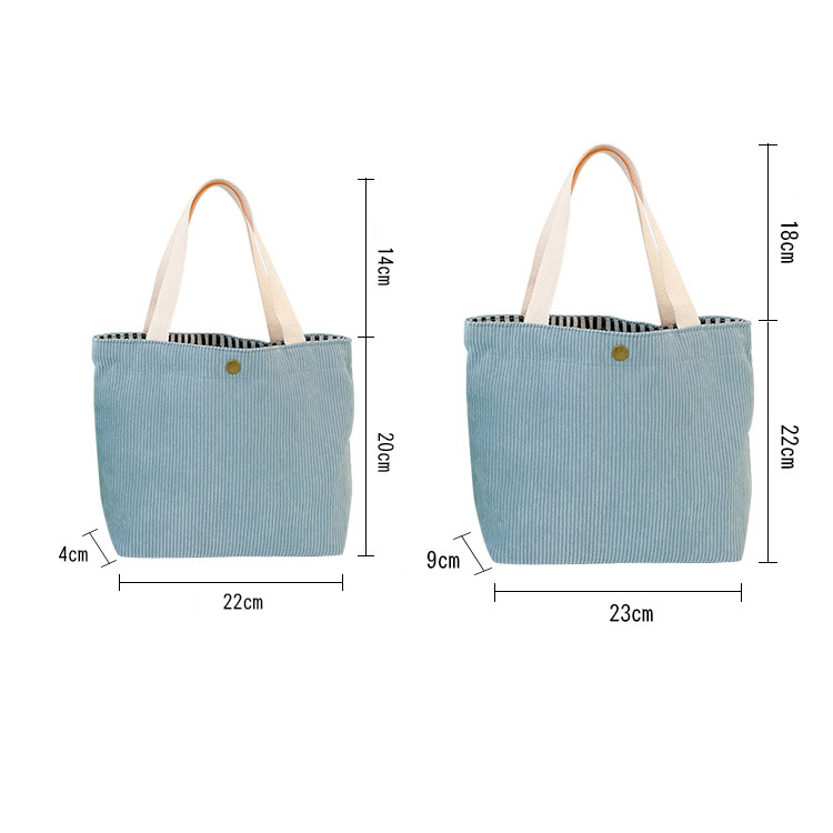 Personalized Hand Embroidery Lovely Corduroy Lunch & Bento Bag