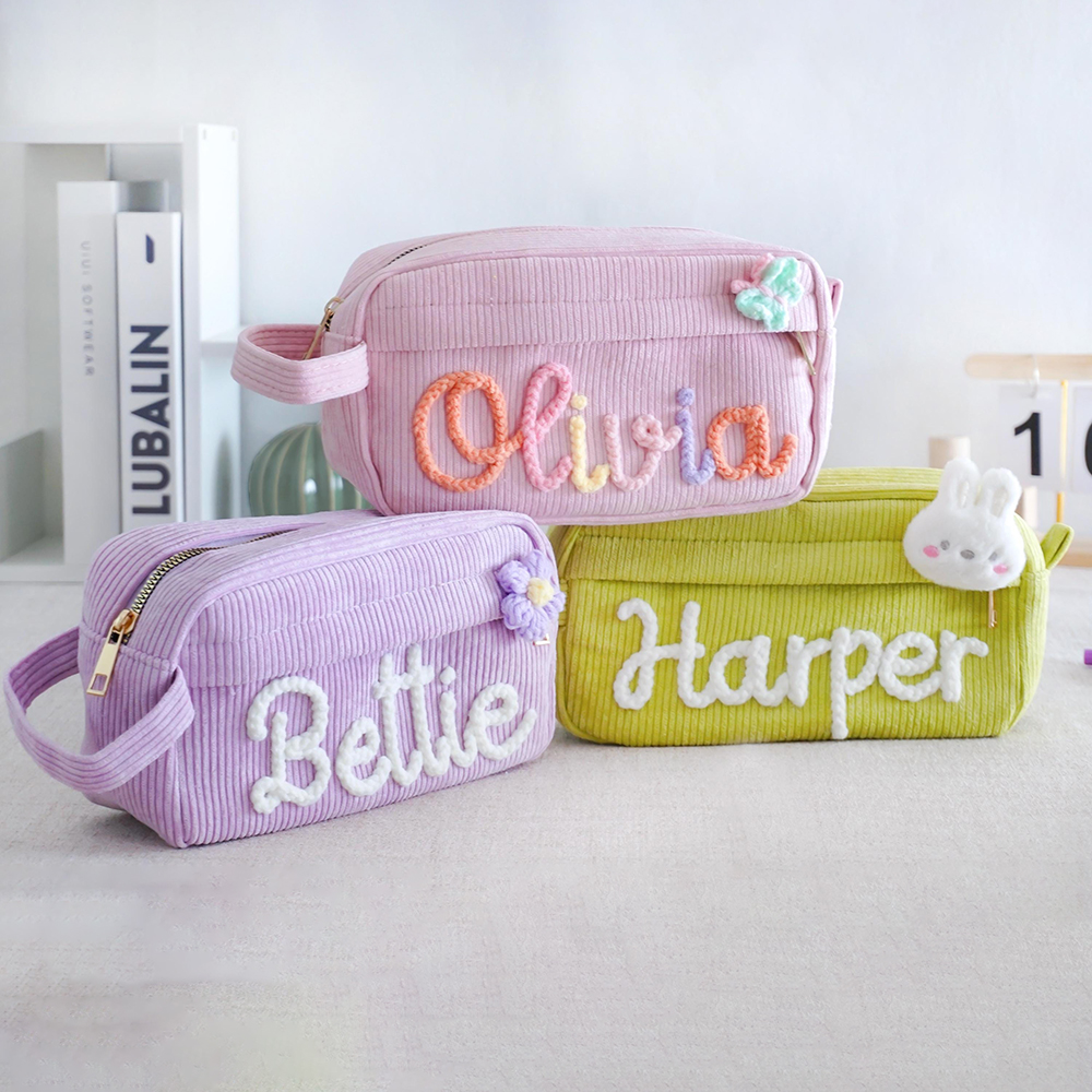 Personalized Kids Corduroy Pencil Pouch