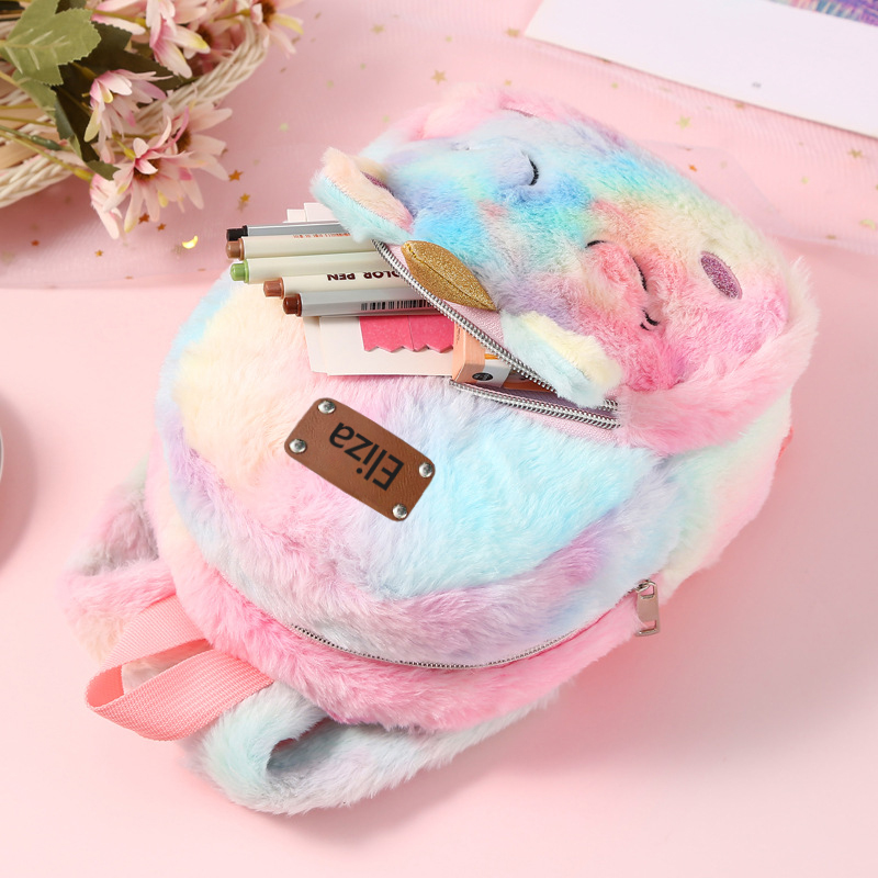Personalized Embroidery Cute Plush Unicorn Toddler Backpack