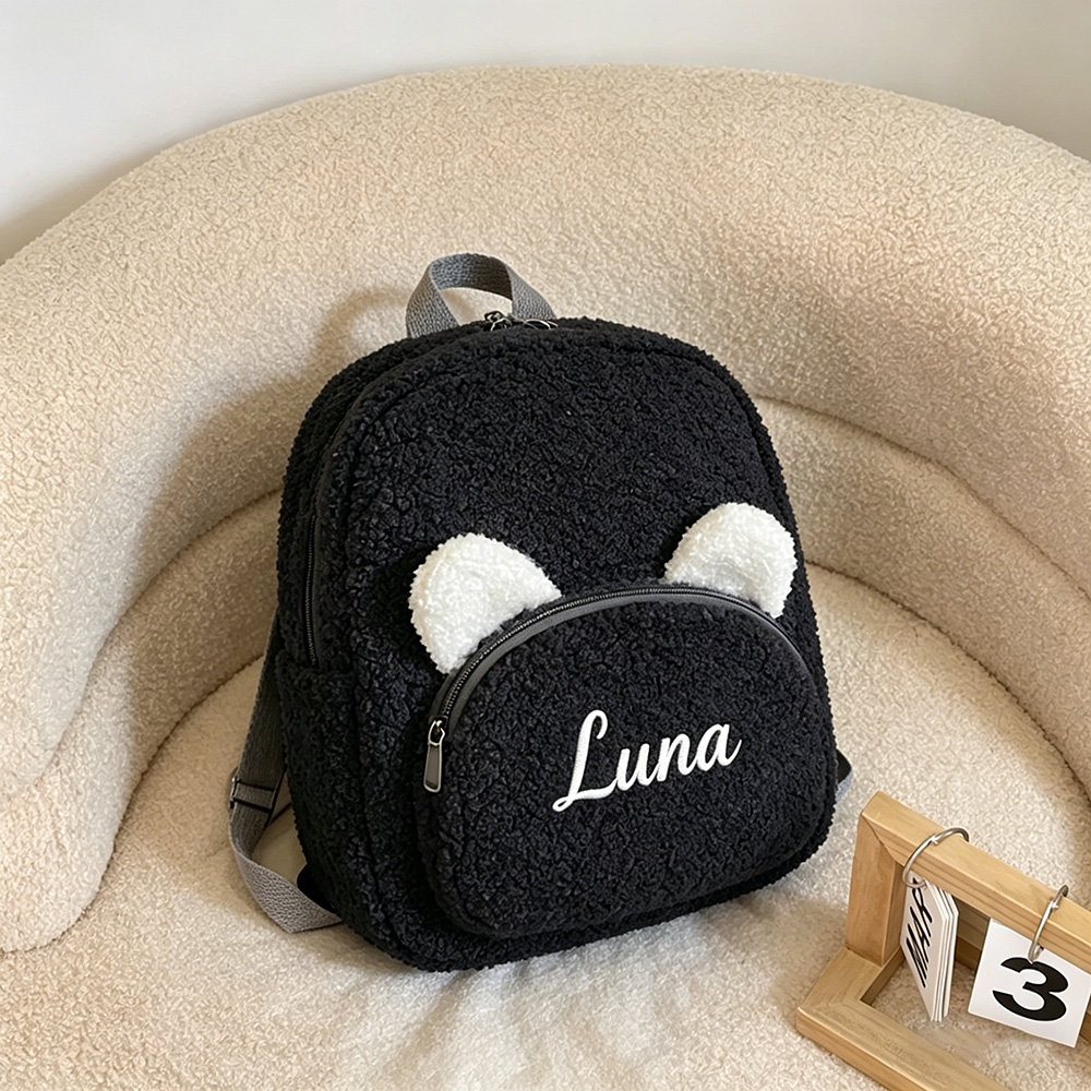 Personalized Embroidery Kids Soft Plush Bear Backpack