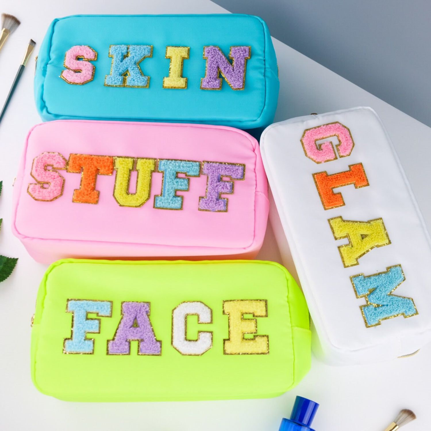 Personalized Varsity Letter Makeup Bag