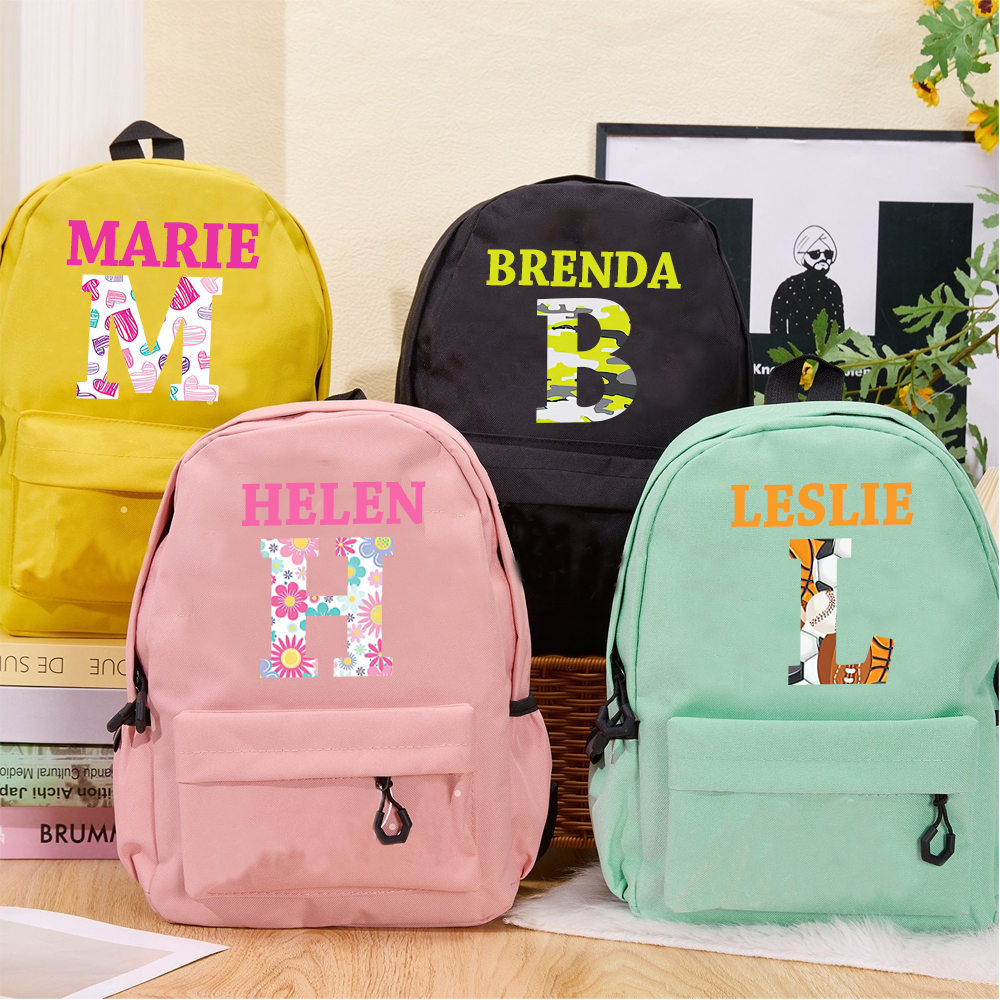 Personalized Color Monogram Back to School Backpack