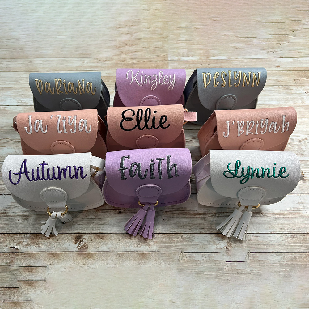 Personalized Embroidery Girls Color Tassel Purse
