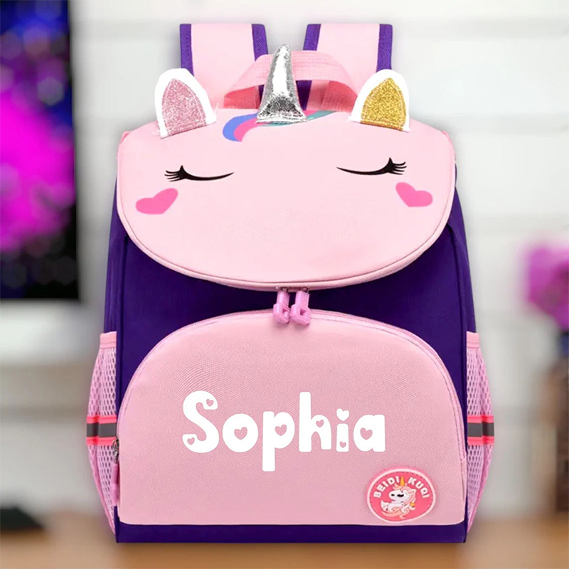 Personalized Cute Unicorn School Backpack