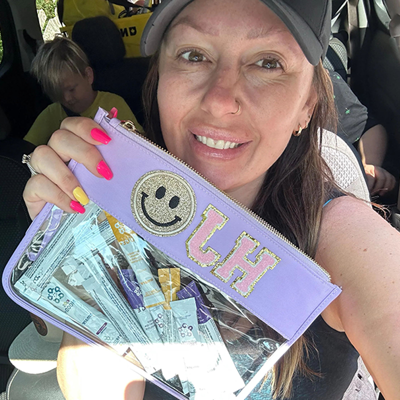 Personalized Chenille Patch Clear Pouch Cosmetic Bag