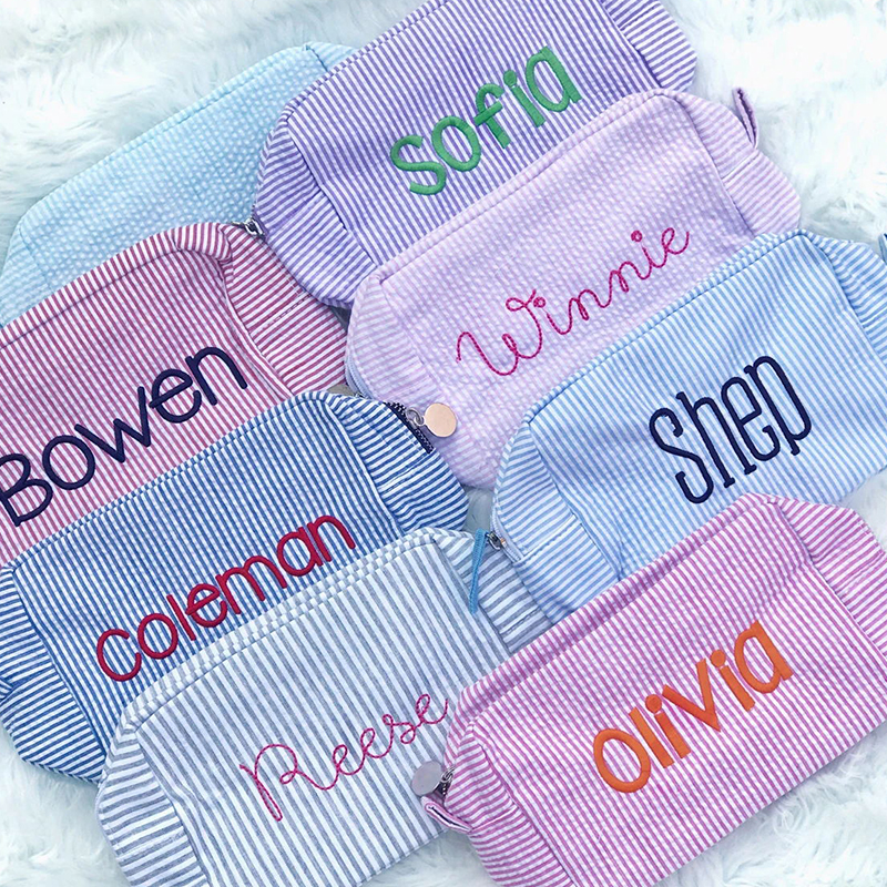 Personalized kids Seersucker Duffle Bag Set