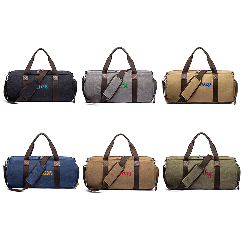 Personalized Embroidered Canvas Duffel Bag