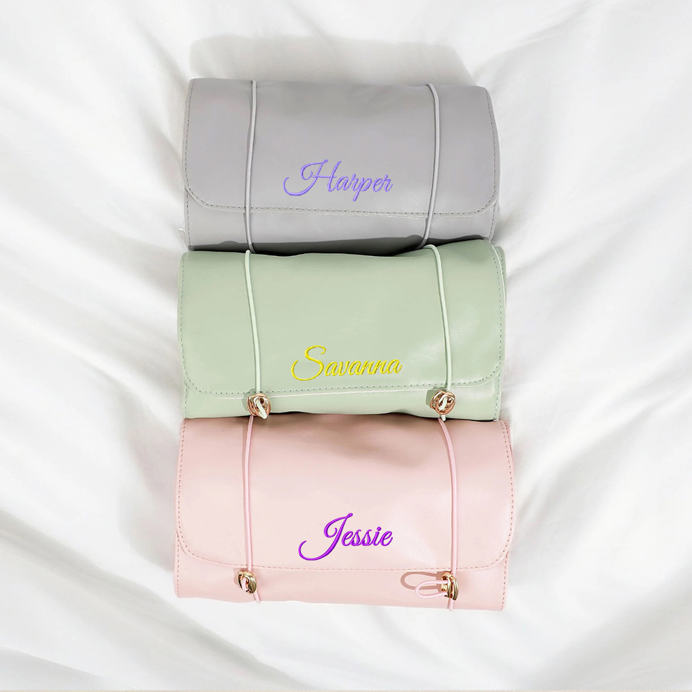 Personalized Embroidered Roll-Up Packaging Toiletry Bag