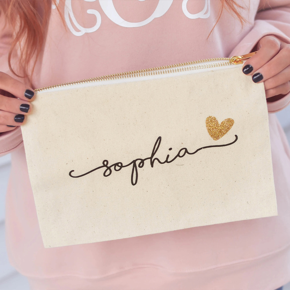 Personalized Multicolor Canvas Portable Makeup Bags