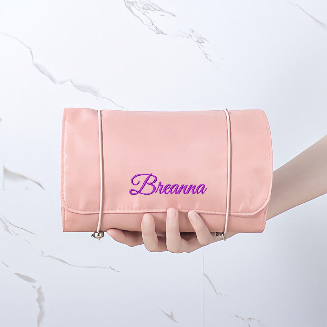 Personalized Embroidered Roll-Up Packaging Toiletry Bag