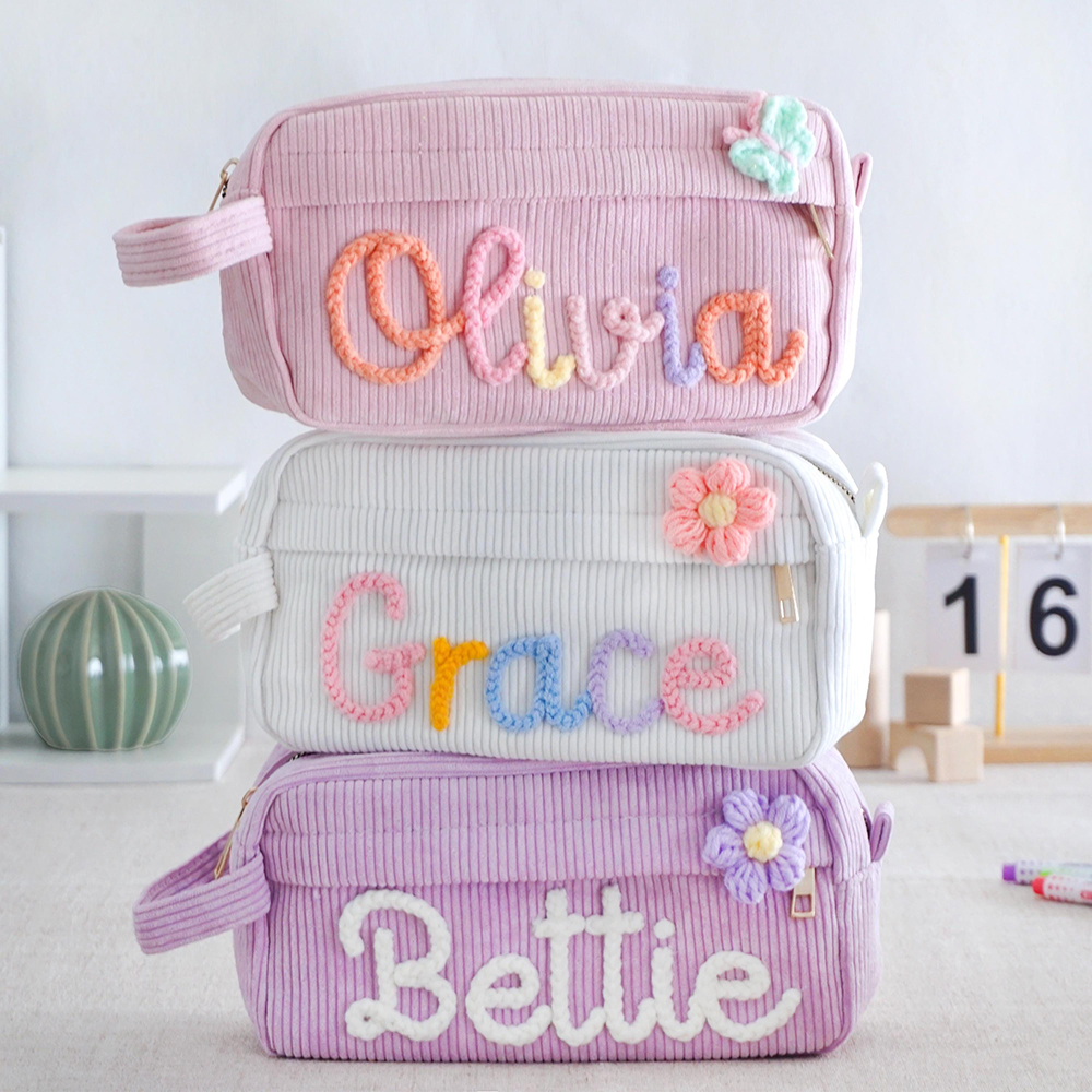 Personalized Kids Corduroy Pencil Pouch
