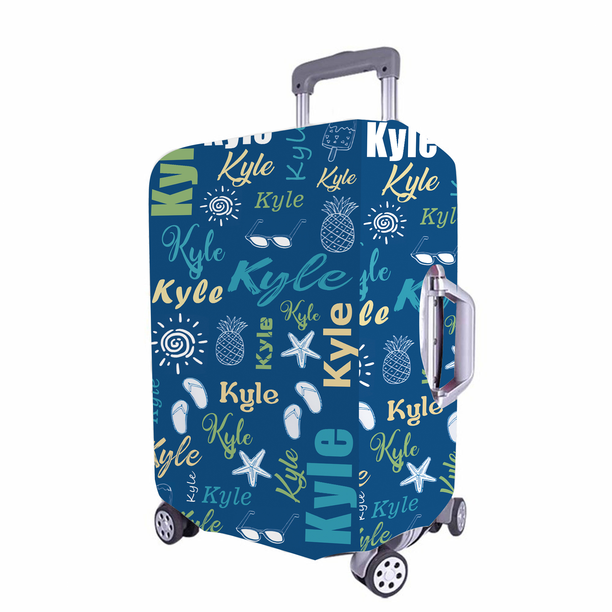 Personalized Ocean Monogram High-elastic Suitcase Protector Luggage Cover