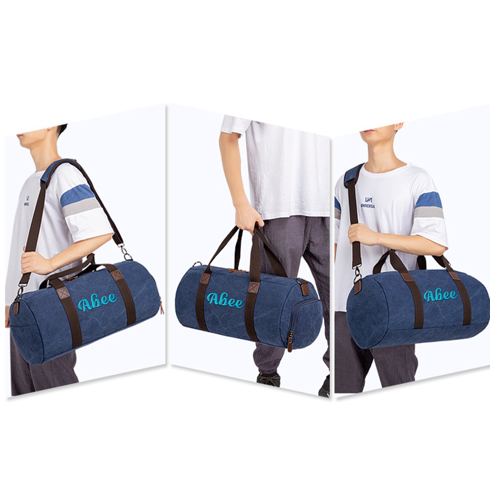 Personalized Embroidered Canvas Duffel Bag