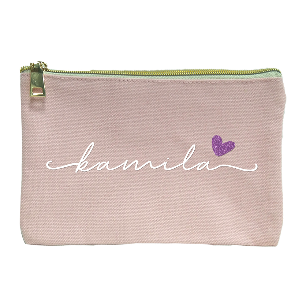 Personalized Multicolor Canvas Portable Makeup Bags