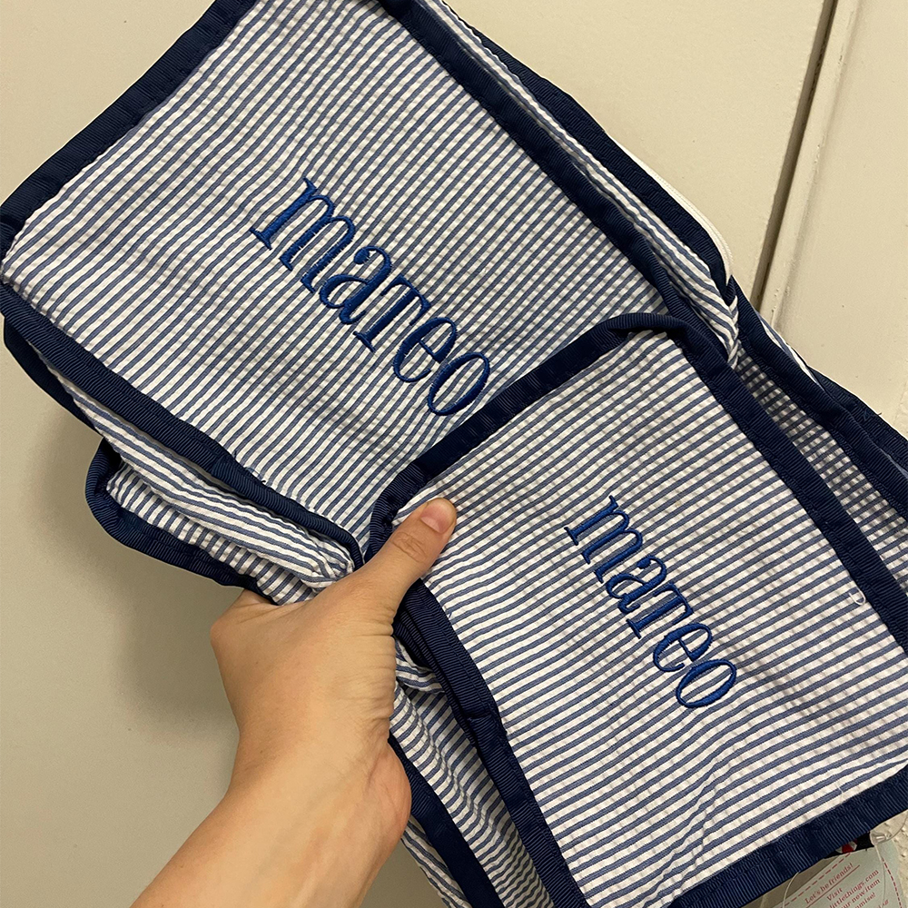 Personalized Embroidery Seersucker Travel Packing Set