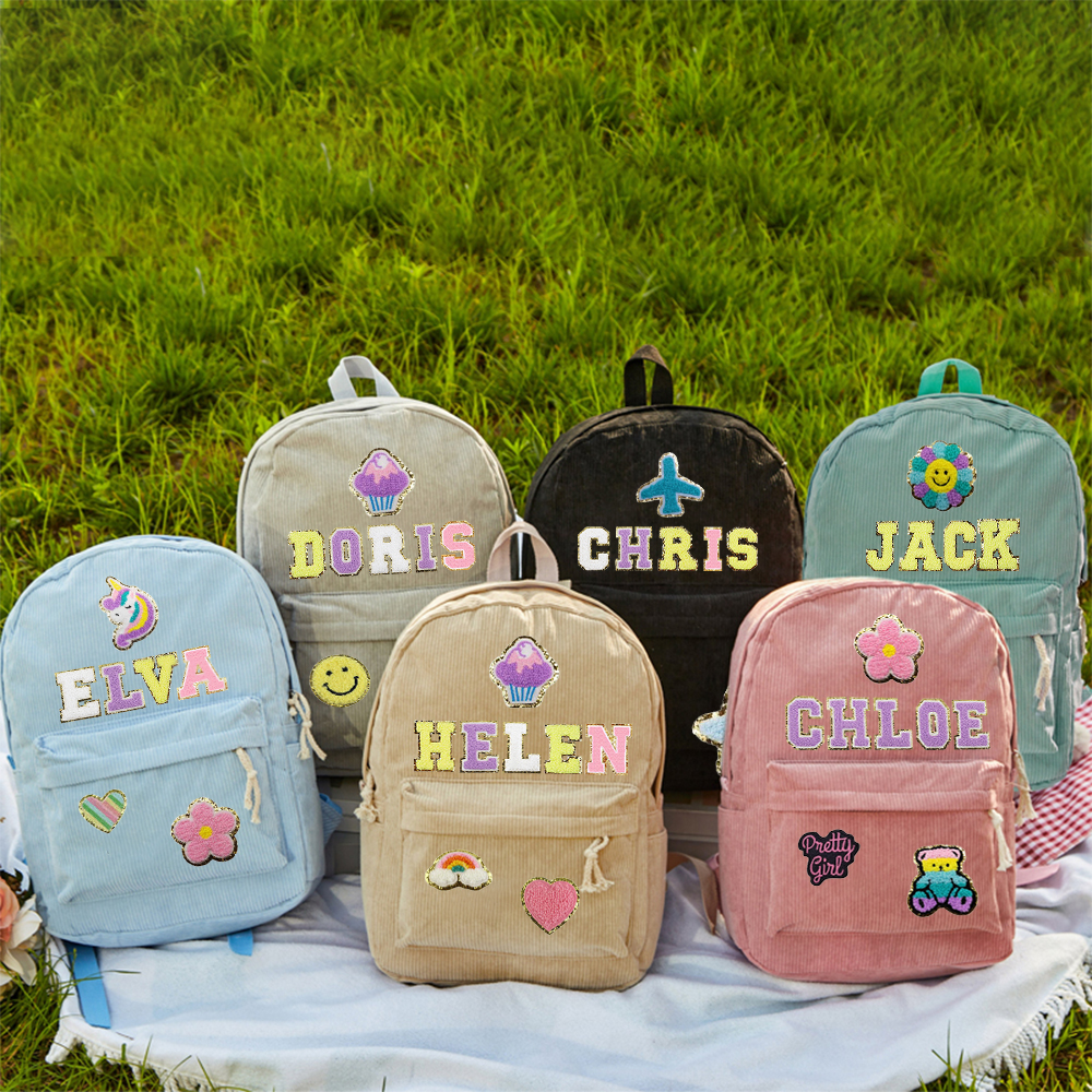 Personalized Chenille Patch Back To School  Backpack
