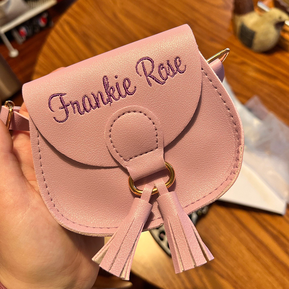 Personalized Embroidery Girls Color Tassel Purse