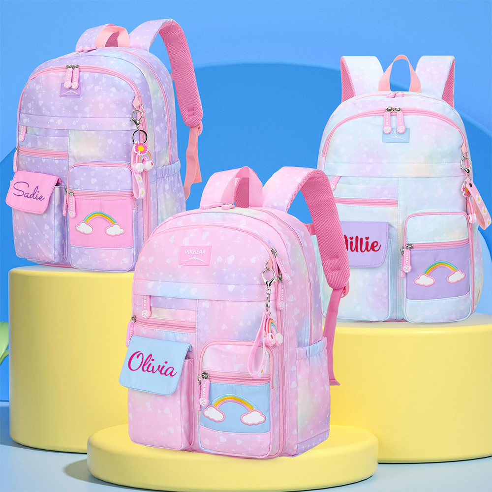 Personalized Rainbow Large Capacity School Backpack