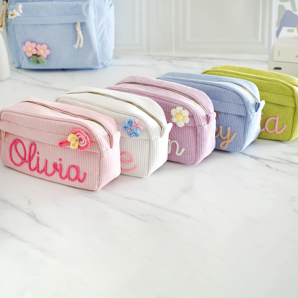 Personalized Kids Corduroy Pencil Pouch