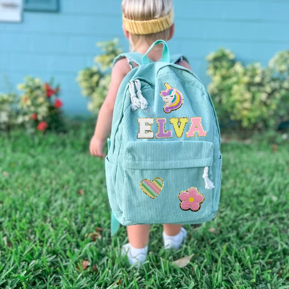 Personalized Chenille Patch Back To School  Backpack