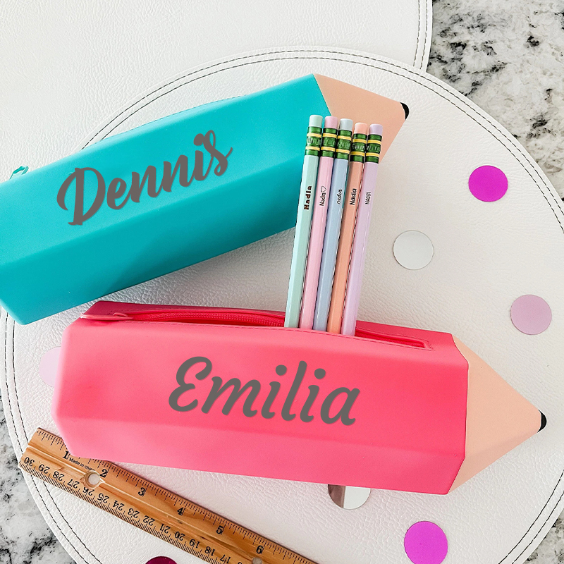 Personalized Kids Silicone Pencil Shaped Case