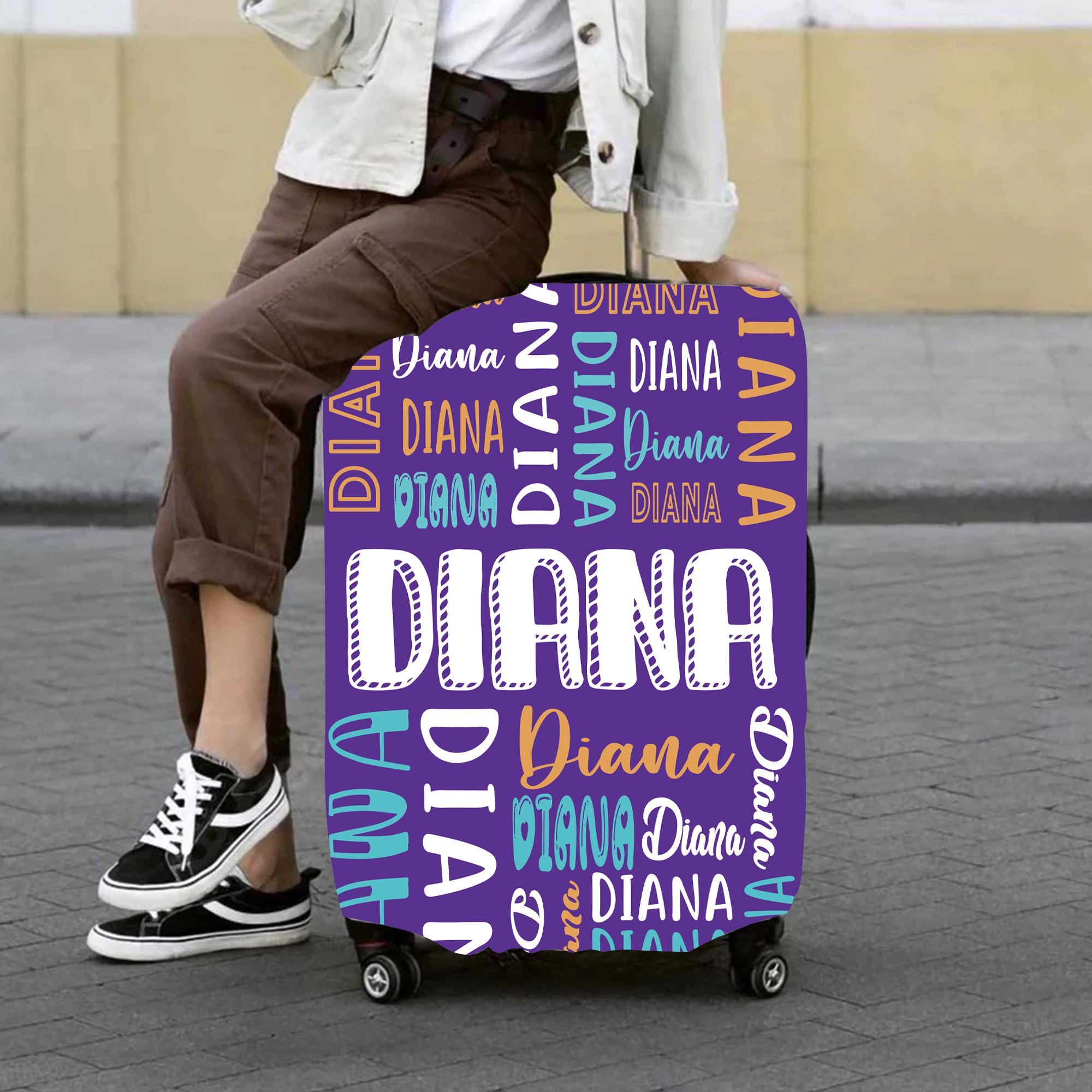 Personalized Original Monogram High-elastic Suitcase Protector Luggage Cover