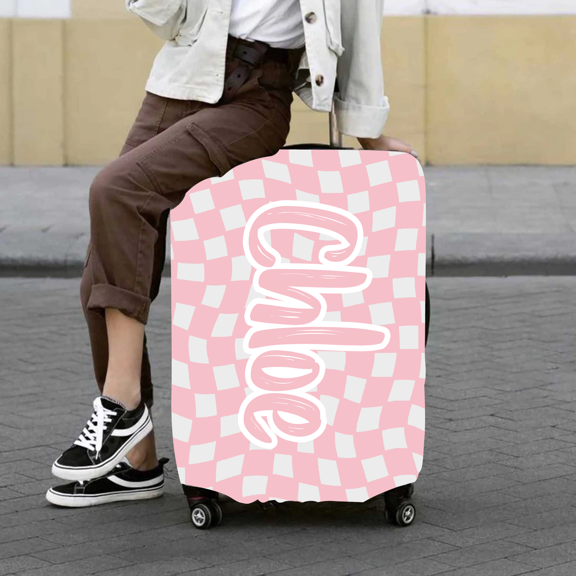 Personalized Original Checker High-elastic Suitcase Protector Luggage Cover