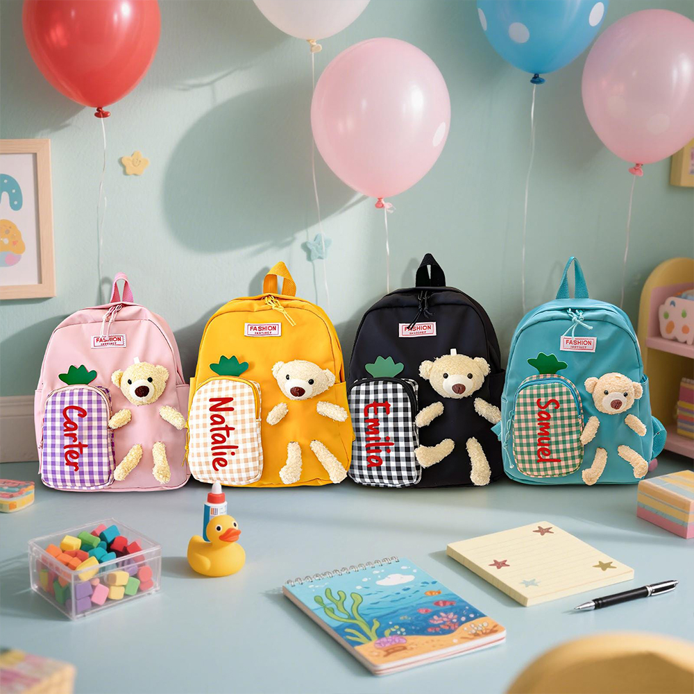 Personalized Kids Teddy Bear School Backpack